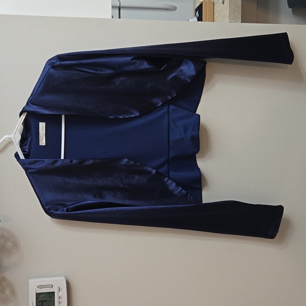 Navy Blue Satin Bolerau